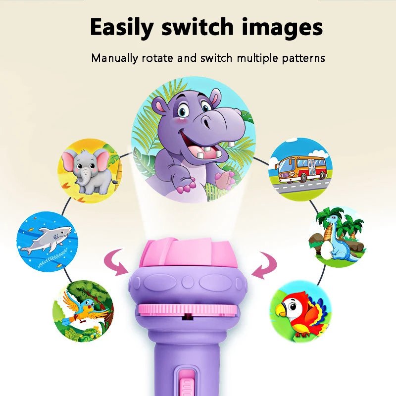 Children Projection Flashlight Toy Bedtime Story Book Early Education Toys Baby Projector Torch for Kids Gift