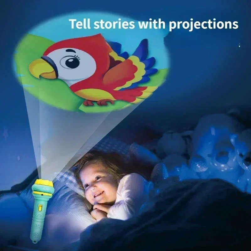 Children Projection Flashlight Toy Bedtime Story Book Early Education Toys Baby Projector Torch for Kids Gift
