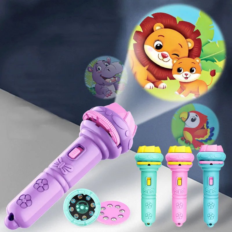 Children Projection Flashlight Toy Bedtime Story Book Early Education Toys Baby Projector Torch for Kids Gift