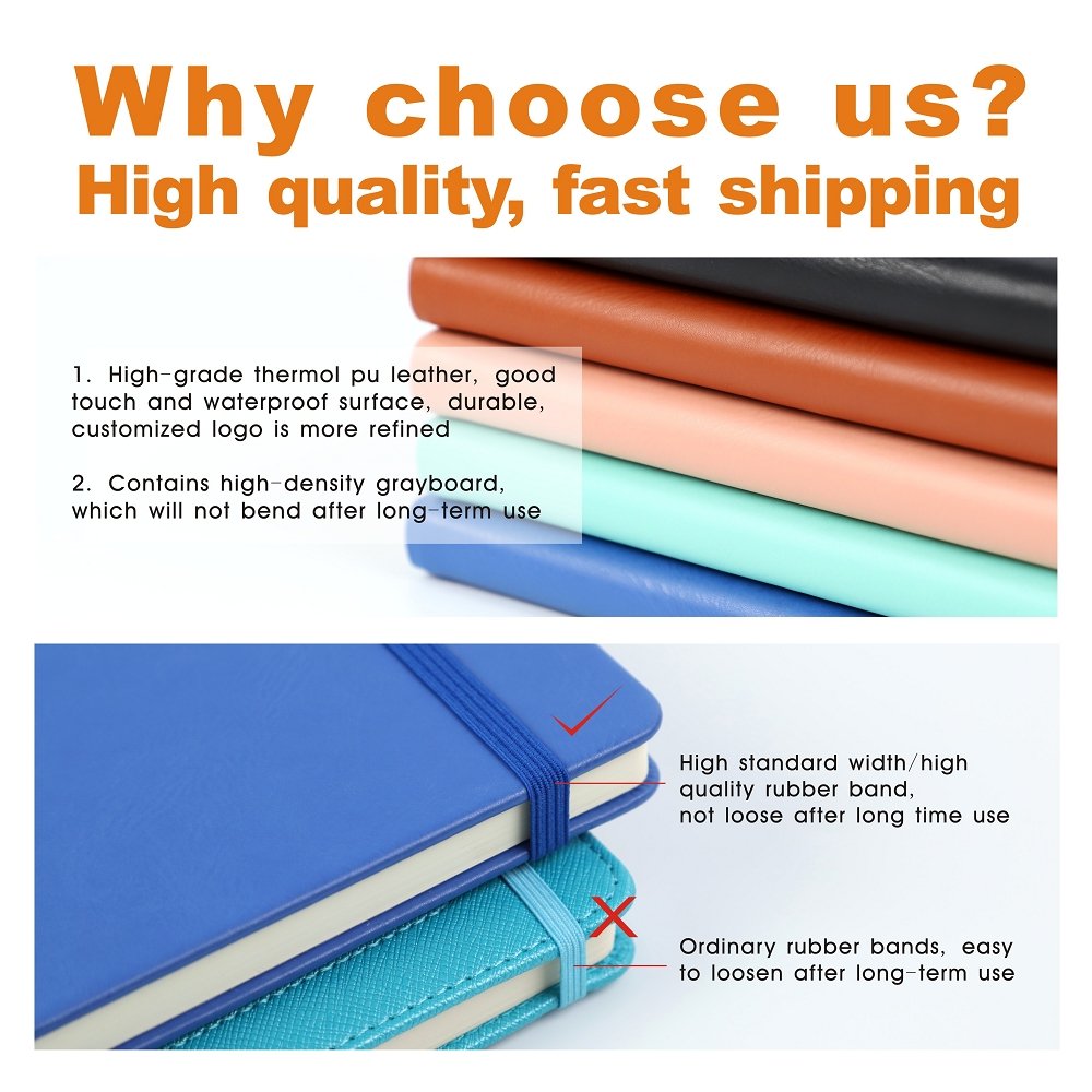 2024 2025 Wholesale High End PU Leather Hardcover A5 Matte Black Brown Journal Ready To Ship Notebook