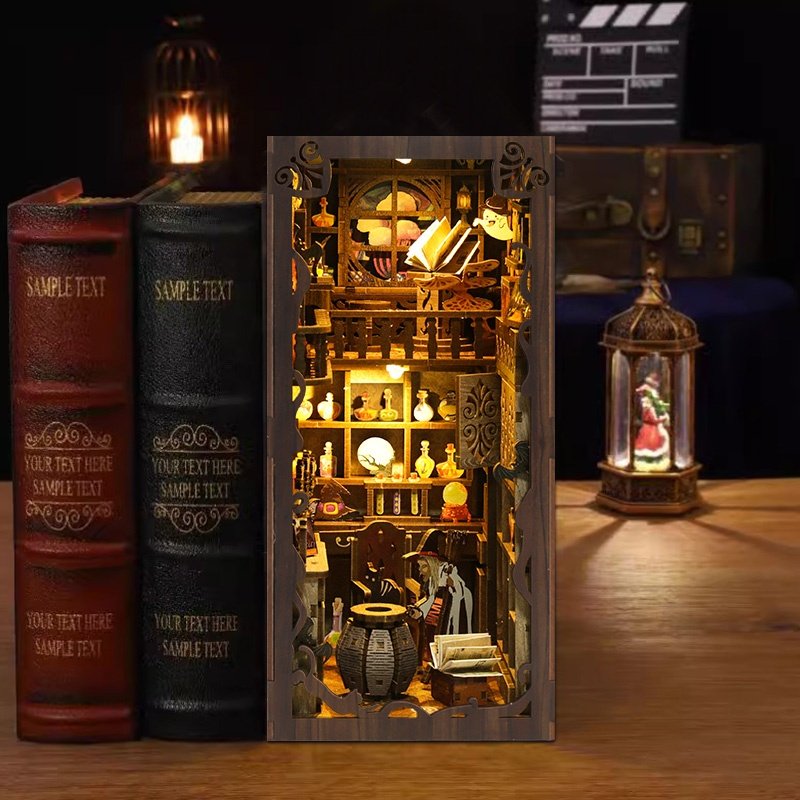 Wholesale Tonecheer book nook shelf insert Christmas nook book doll houses 3d puzzle custom book nook diy for adults