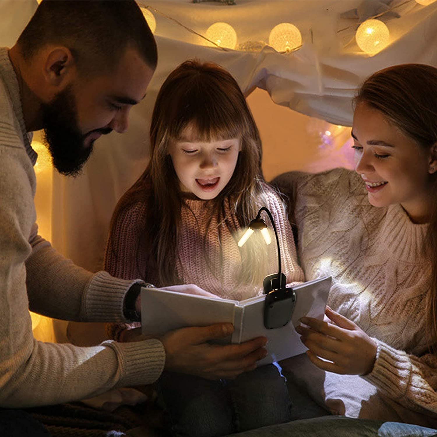 LED Rechargeable Book Light for Night Reading in Bed Warm/White Reading with Clip 180 Degrees Adjustable Mini Clip Light
