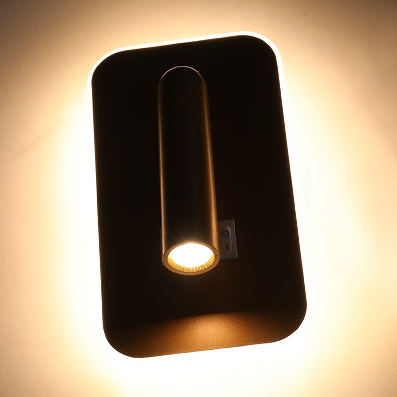 Modern Hotel Rotatable Wall mounted 3W led Book Reading Wall Light With Switch bedroom Bedside Wall Lamp