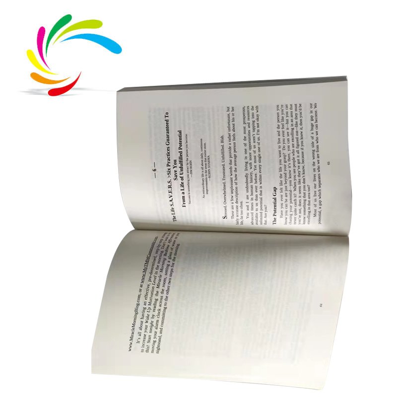 New arrival manufacturer paperback book printing light weight paper Bestseller motivative book Miracle Morning in stock