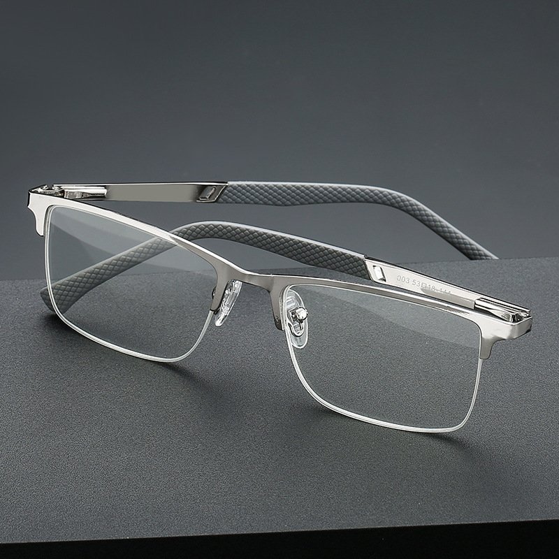 2024 Fashionable Anti Blue Light Eyewear Different Models Reading Glasses Half Square Metal Frame Optical Glasses
