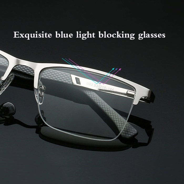 2024 Fashionable Anti Blue Light Eyewear Different Models Reading Glasses Half Square Metal Frame Optical Glasses