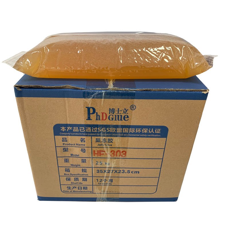 Manufacturer Non-Toxic Manual Machine Jelly Glue Quick Drying Adhesive for Gift Packaging Shoe Case HF303