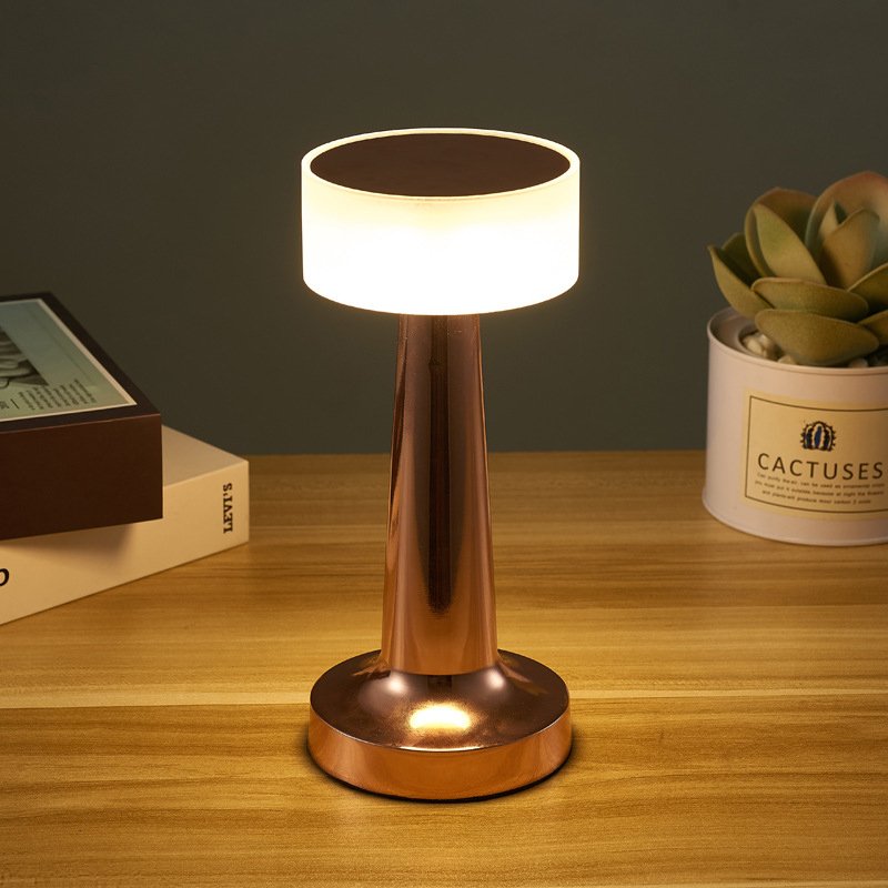 Table Lamp Desk Lighting Rose Gold Modern LED Battery Metal Iron Mini Hotel Modern Minimalist Office Book Room Table Lamp