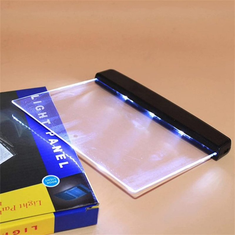 LED Book Light Eye Caring Flat Plate Panel Bookmark Light Portable Study Tools Night Vision Reading Lighting For Car Travel Bed