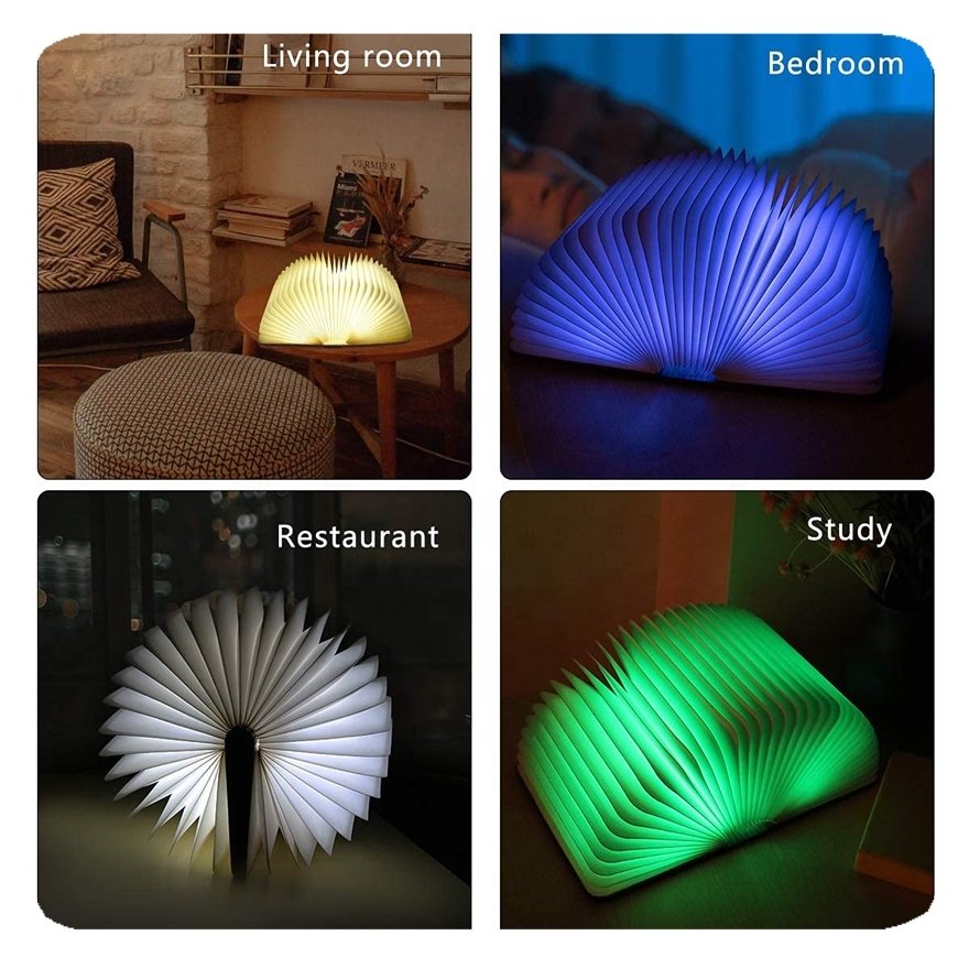 New Novelty Book 5 Colors Folding Night Portable Desk Light Lamp