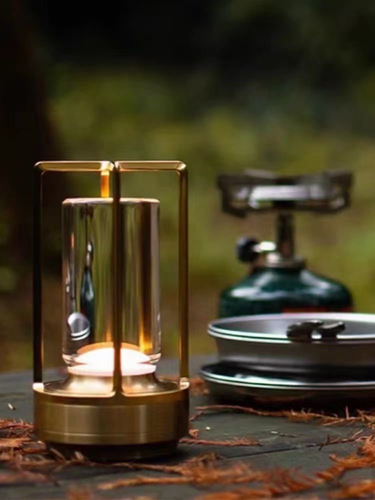 Metal Retro Bar Table Lamp LED Night Light Rechargeable Touch Sensor Wireless Dining Room metal Decorative Light