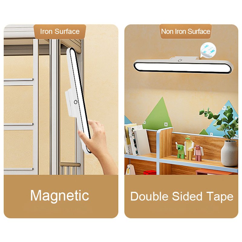 Multifunctional USB Rechargeable Stepless Dimmable LED Reading Study Table Light Lamp Bar For Dormitory With Hanging Magnetic