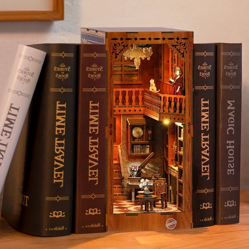 Factory Custom Laser Cutting diy dollhouse miniature kit diy book nook diy miniature house