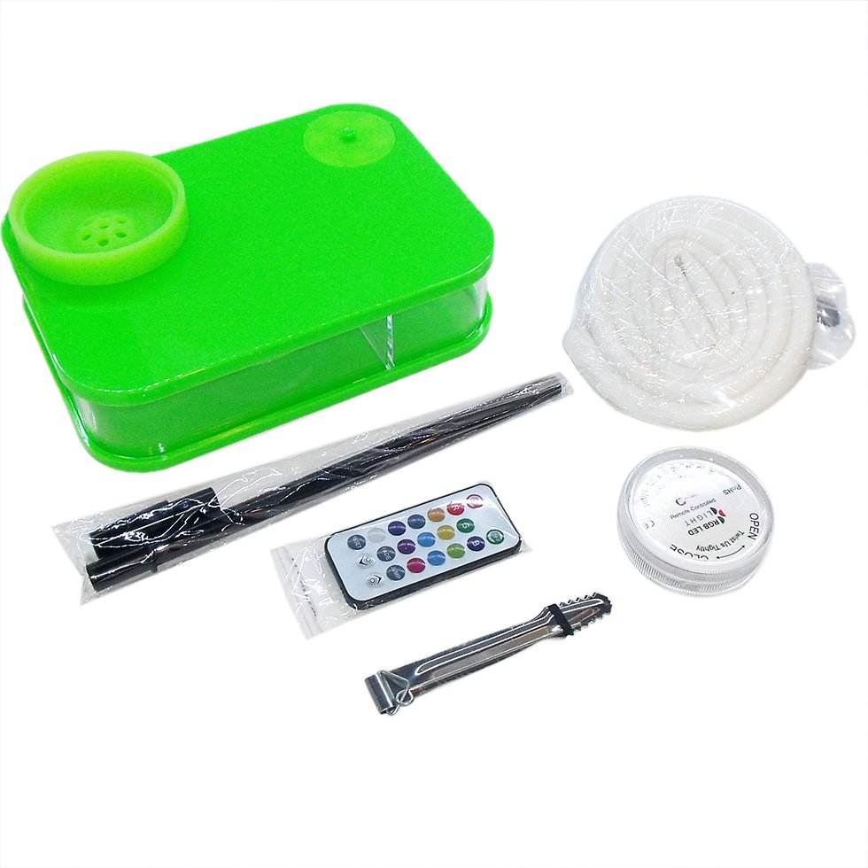 Factory wholesale new design acrylic square shisha hookah book with LED light portable hookah