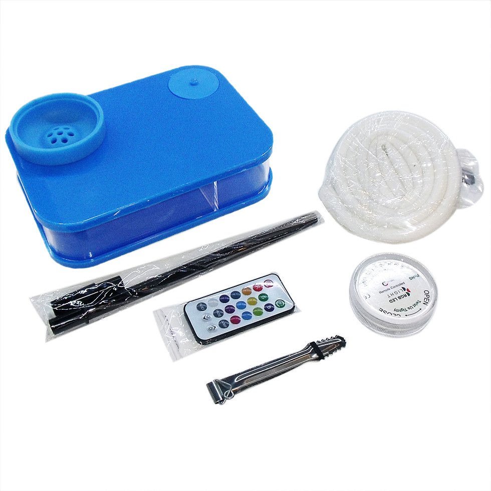 Factory wholesale new design acrylic square shisha hookah book with LED light portable hookah