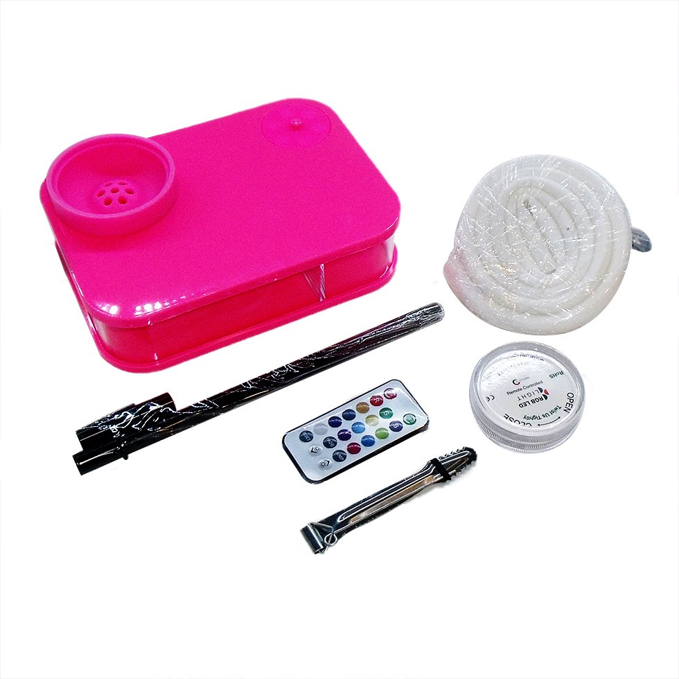 Factory wholesale new design acrylic square shisha hookah book with LED light portable hookah