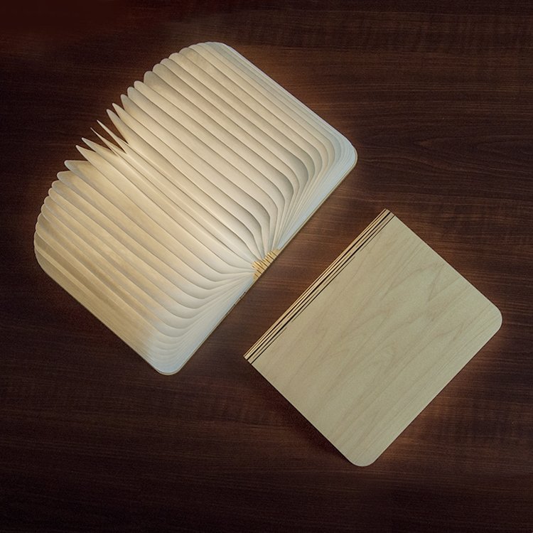 Waterproof DuPont paper folding wooden mini book lamp LED lumio book shaped led book light