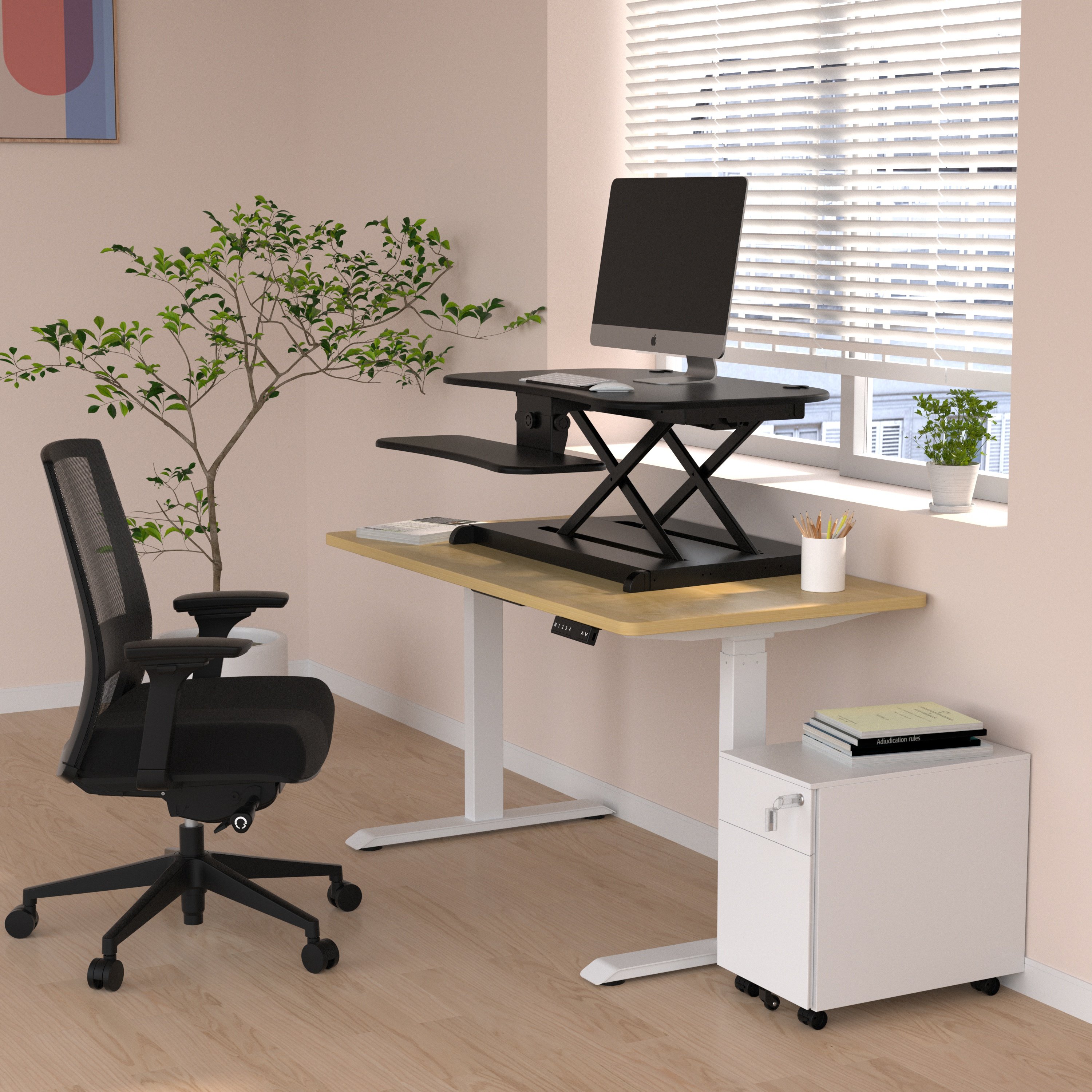 Cheap Electric Lift Adjustable Laptop Standing Desk Sit to Electric Stand Desk Converter