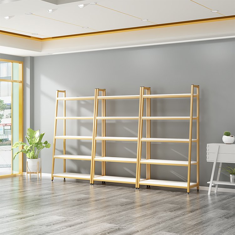 Modern Metal Frame Freestanding Storage Inclined Ladder Shelf Multilayer Bookshelf Bedroom Kitchen