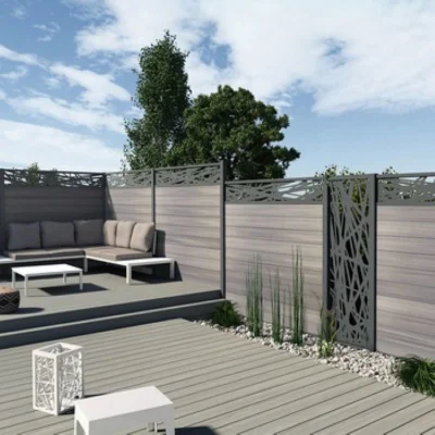 Easy to Install High Strength Aluminum Post Fence Panels Wpc Pond Fence Light Weight Wpc Wall Panel Fence