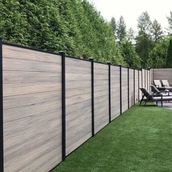 Easy to Install High Strength Aluminum Post Fence Panels Wpc Pond Fence Light Weight Wpc Wall Panel Fence