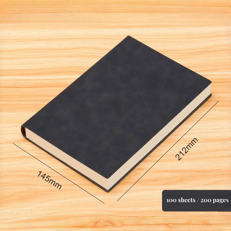Custom Printed Logo A5 Hardcover Journal Planner Notebook PU Leather Personalized Design Stylish Business Style Notepad