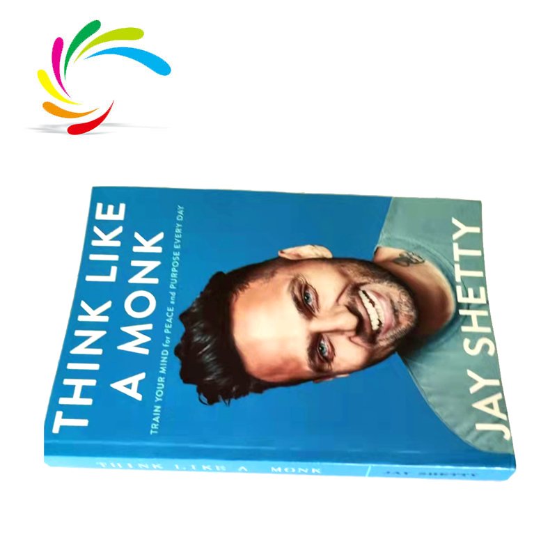 New arrival factory wholesale paperback book print light weight paper Bestseller motivative stock book Think like a monk