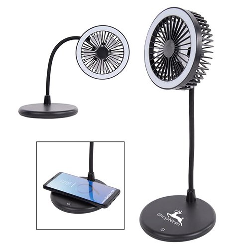 Hot selling Desktop Fan With Ring Light & Wireless Charger