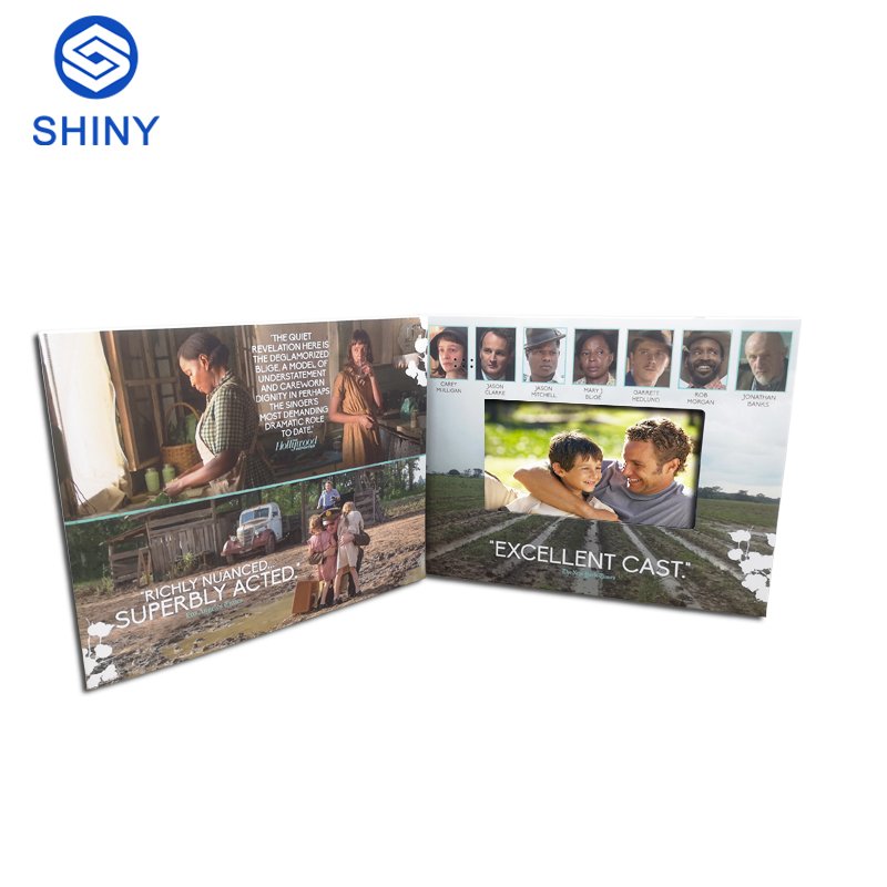 DIY promotional marketing advertising business wedding 5 inch lcd display pop up video book digital gift card