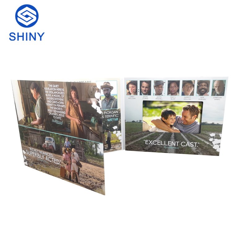 DIY promotional marketing advertising business wedding 5 inch lcd display pop up video book digital gift card