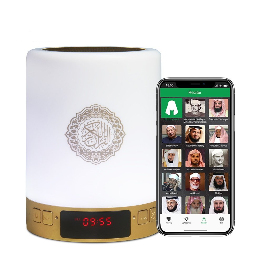 Arabic Quran Speaker Smart APP Control Wireless Bluetooth Seven Color Light Five Prayer Azan Time Quran Players