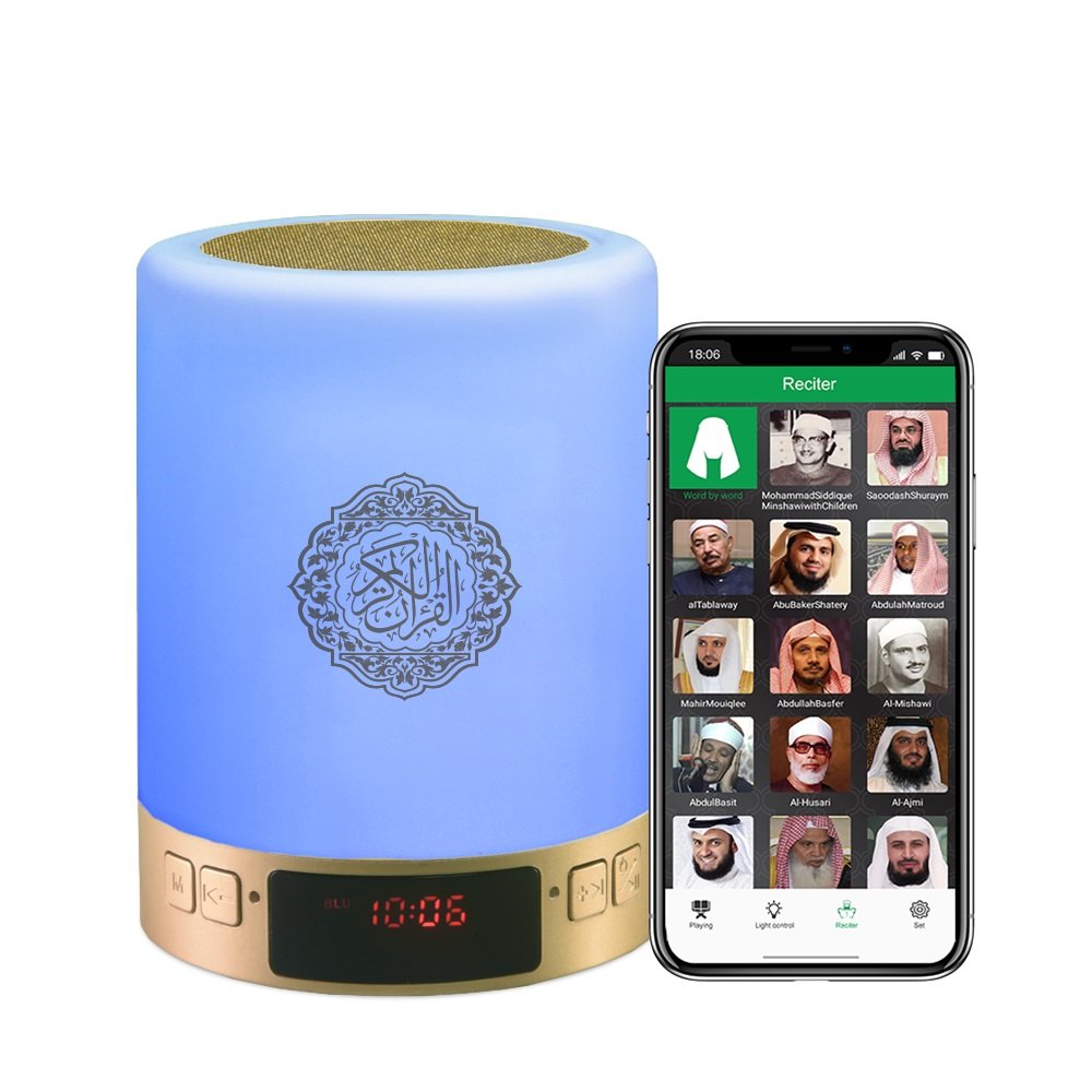 Arabic Quran Speaker Smart APP Control Wireless Bluetooth Seven Color Light Five Prayer Azan Time Quran Players