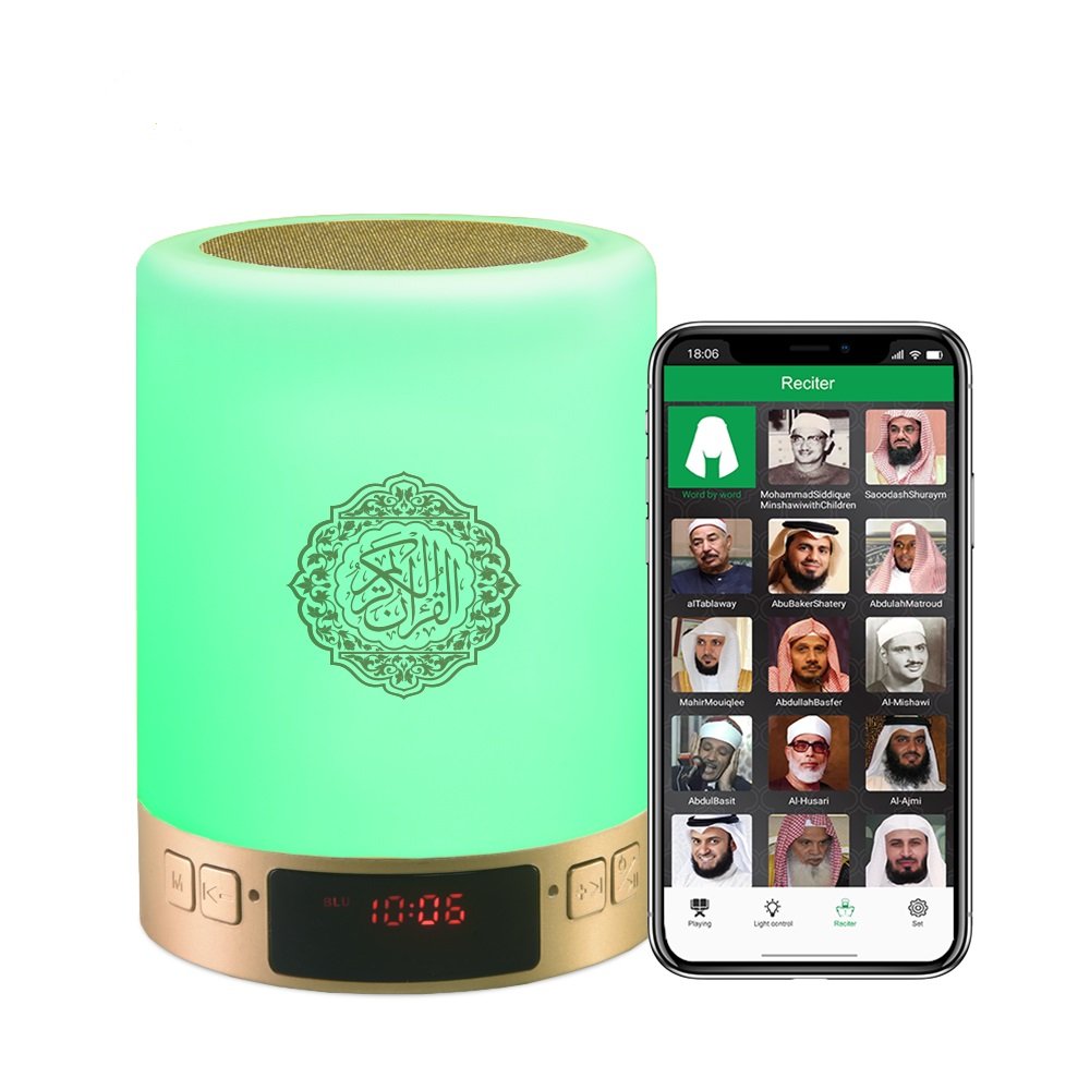 Arabic Quran Speaker Smart APP Control Wireless Bluetooth Seven Color Light Five Prayer Azan Time Quran Players