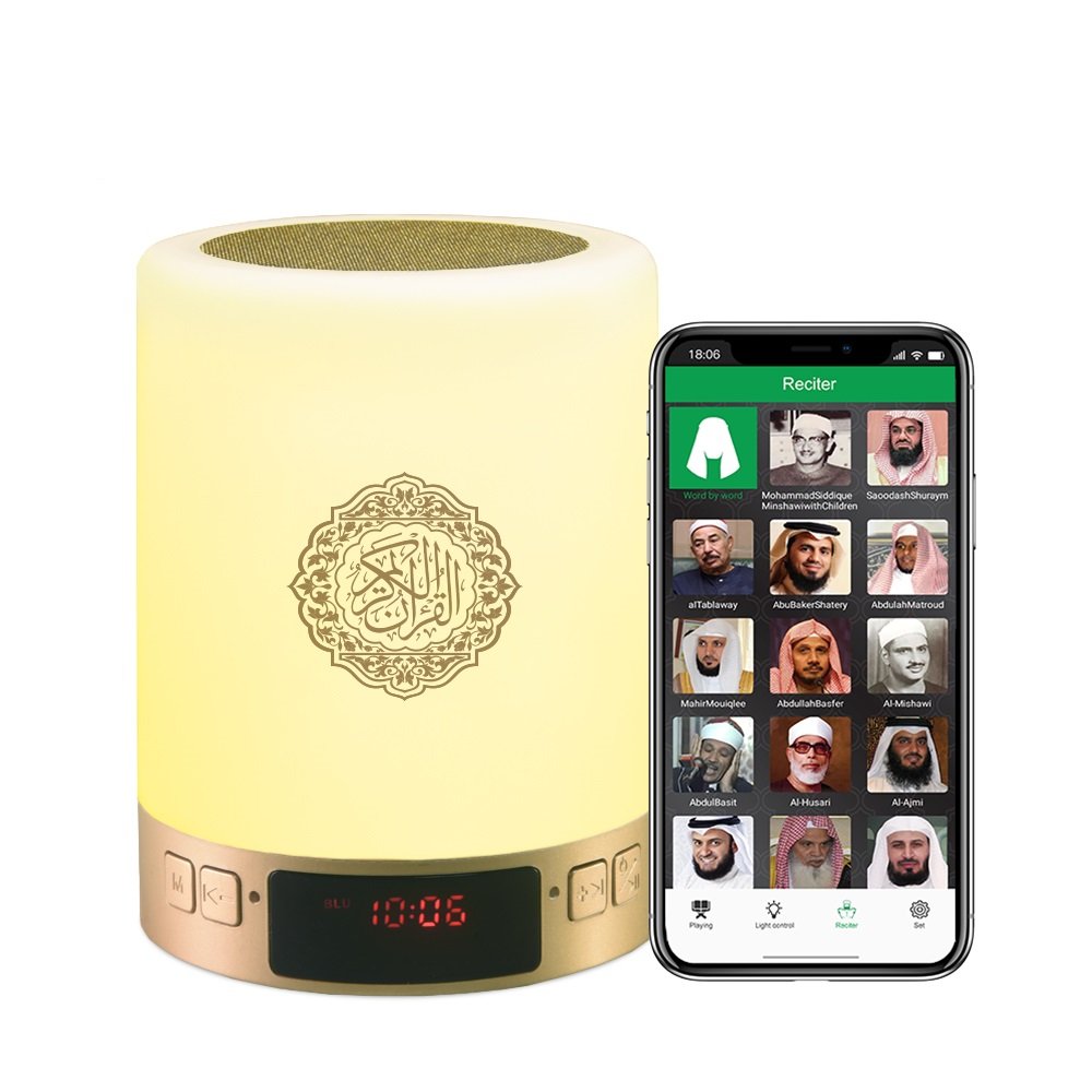 Arabic Quran Speaker Smart APP Control Wireless Bluetooth Seven Color Light Five Prayer Azan Time Quran Players
