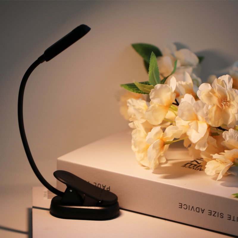 2024 new rechargeable smart clip on foldable amber color suitable for bedroom and living room PC material LED reading light
