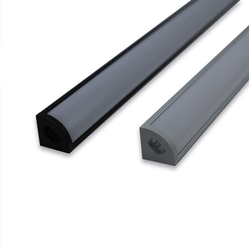 Black V LED Aluminium Profile Wall Desk Book Shoes Cabinet Tool Box Wardrobe Corner Tape Light Channel corner led profile