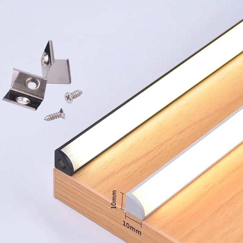 Black V LED Aluminium Profile Wall Desk Book Shoes Cabinet Tool Box Wardrobe Corner Tape Light Channel corner led profile