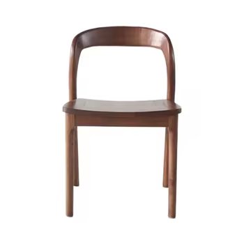 Customized Personalized Design All Solid Wood Chair Curved Back Book Chair Simple And Light Luxury oak Dining Chair