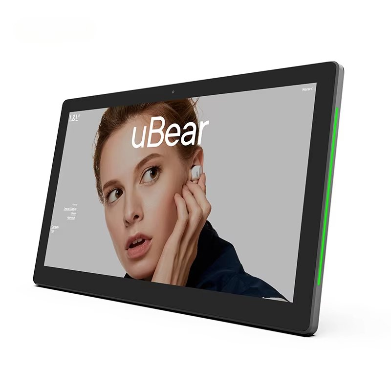 Customized Wall mount 13.3 inch LCD touch screen POE LED Light Bar Booking System Conference Meeting room Android tablet