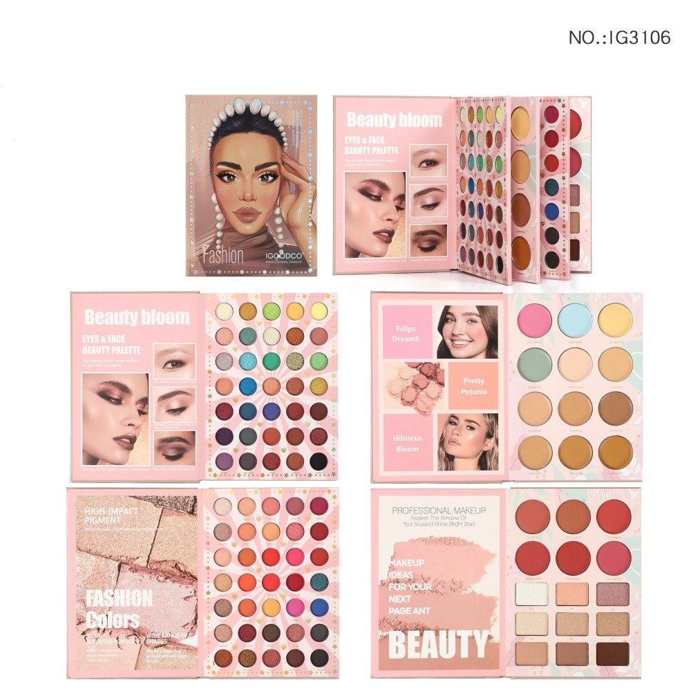 IGOODCO Brand Beauty Pattern 97-shade Shimmer Matte Glitter Eyeshadow Concealer Blush Highlight Contour Book Eyeshadow IG3106