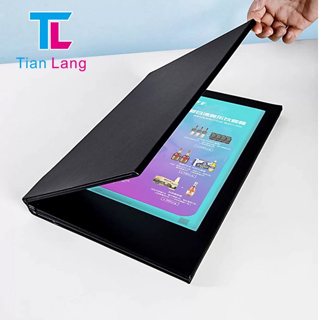 restaurant bar nightclub light up leather menu cover illuminated led backlit menu book