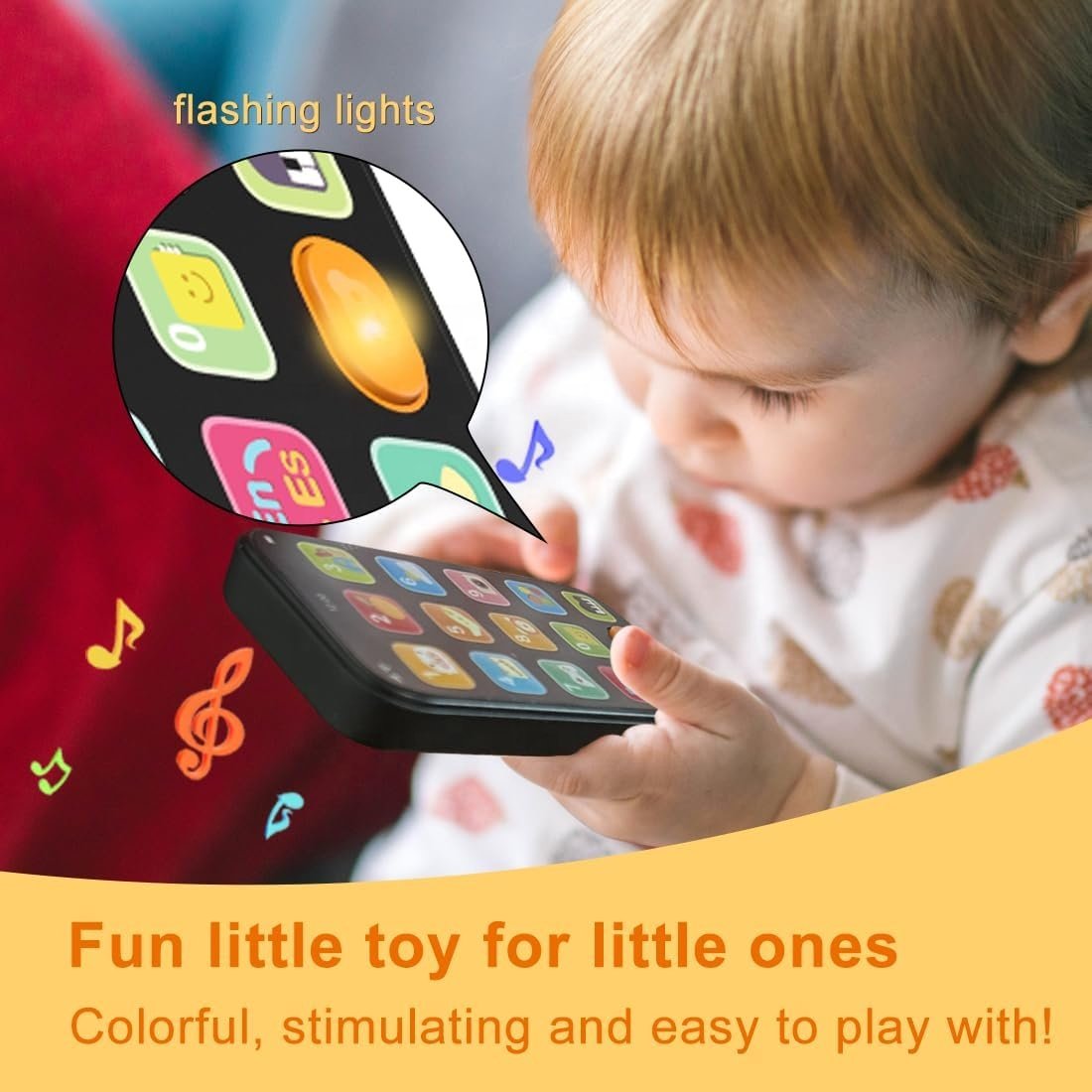 Bilingual Toy Phone Baby Phone with Sounds and Light, English/Spanish, Fun Early Learning Kids Smart Phone Baby Toys