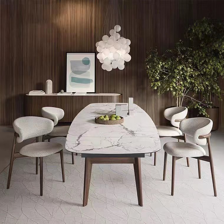 Modern simple solid wood dining chair Nordic light luxury designer cloth chair living room back chair family dining room book ch