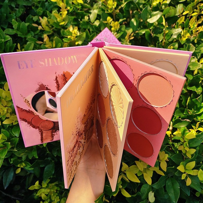 43color High Pigmented Eyeshadow Eye Shadow Blush Palette Book instock 4 layers custom logo