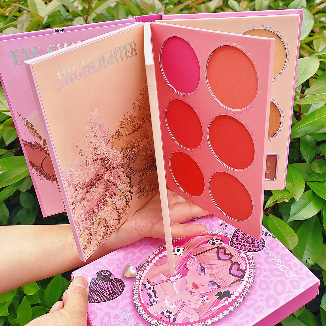 43color High Pigmented Eyeshadow Eye Shadow Blush Palette Book instock 4 layers custom logo