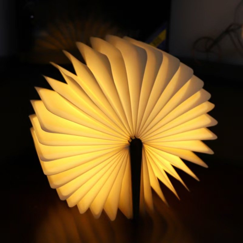 Creative Red Folding Book Light Sound LED Night Light Music Touch Luminous Reading Lamp Flexible Small Size Gift