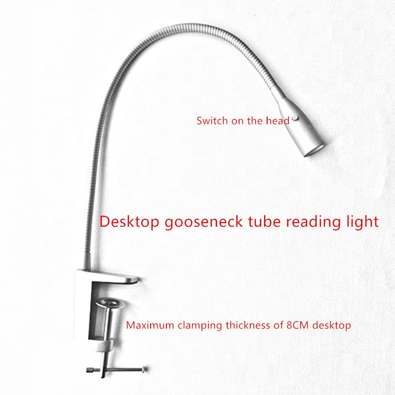 clip-on gooseneck led book reading lamp and light