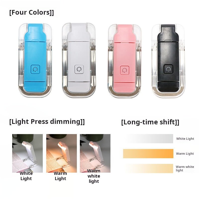 Usb Rechargeable Book Reading Light Brightness Adjustable Led Clip On Book Light Eye Care Book Lamp For Kids Read Lamp Bedroom