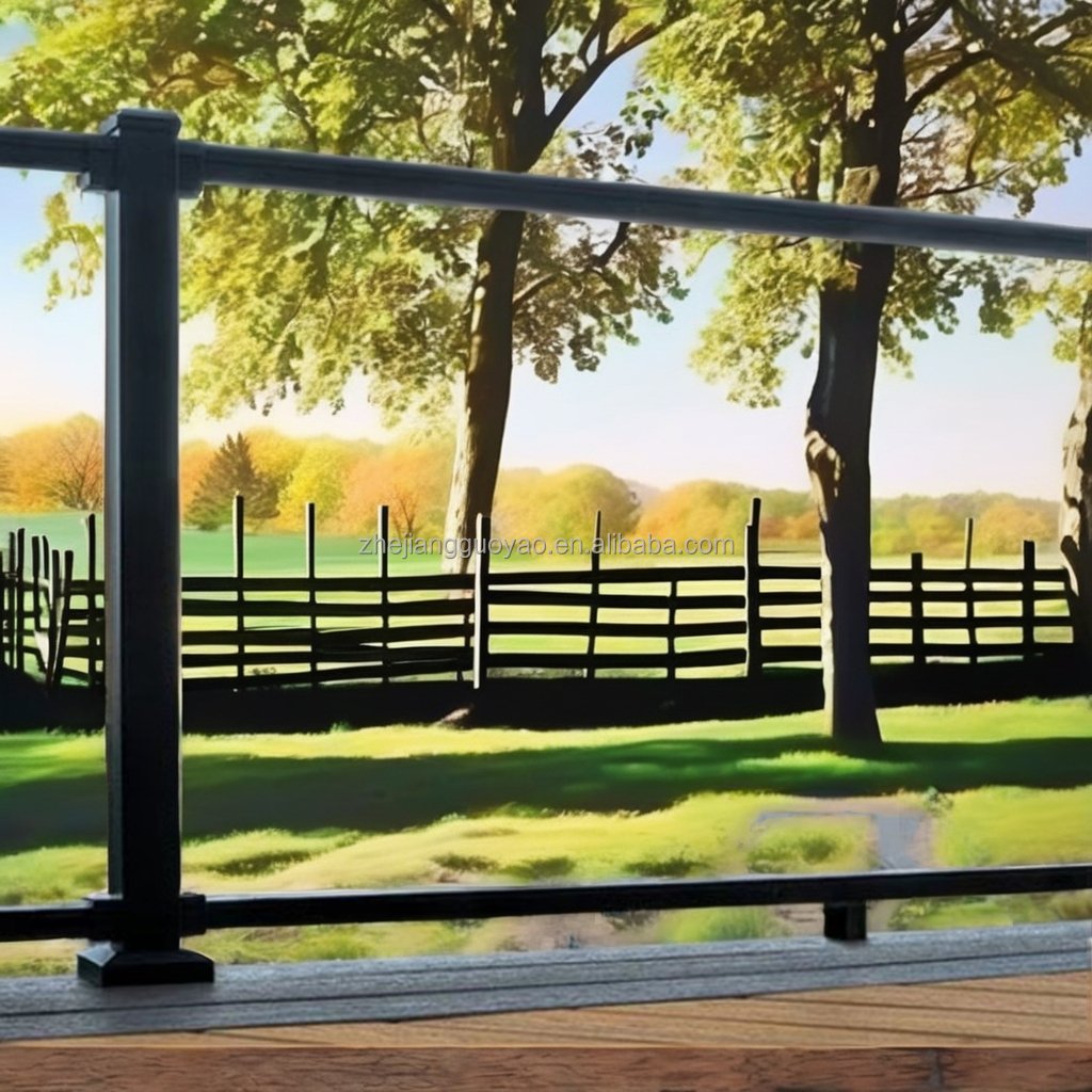 Wholesale high quality decorative aluminium glass railing with led light for veranda and residential