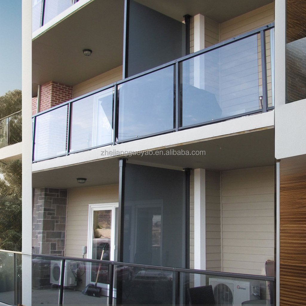 Wholesale high quality decorative aluminium glass railing with led light for veranda and residential
